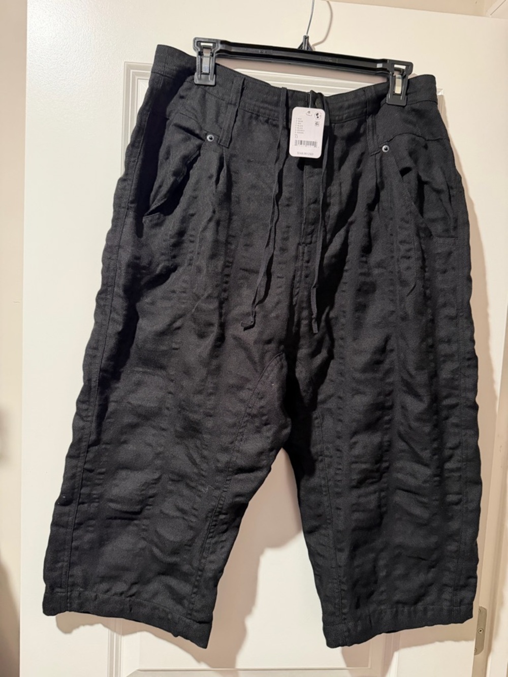 Free People Black Linen-Style Drawstring Joggers 🔥 Size 12